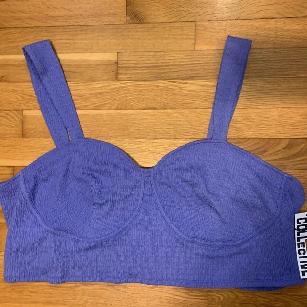 Future Collective 2x crop bra top bluish purple